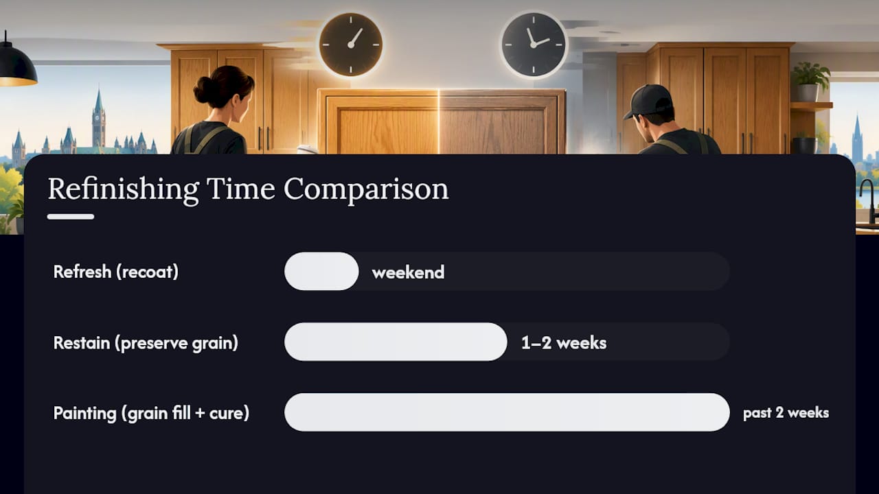 Comparison of three oak refinishing methods