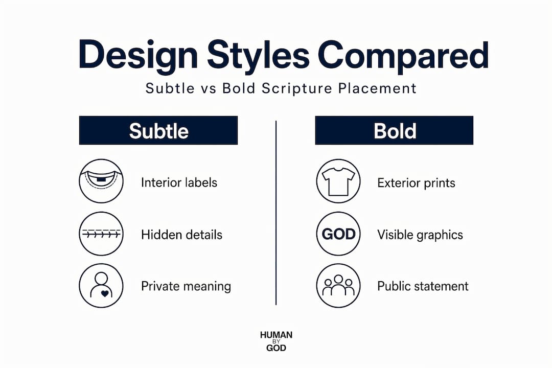 Infographic comparing subtle and bold design styles