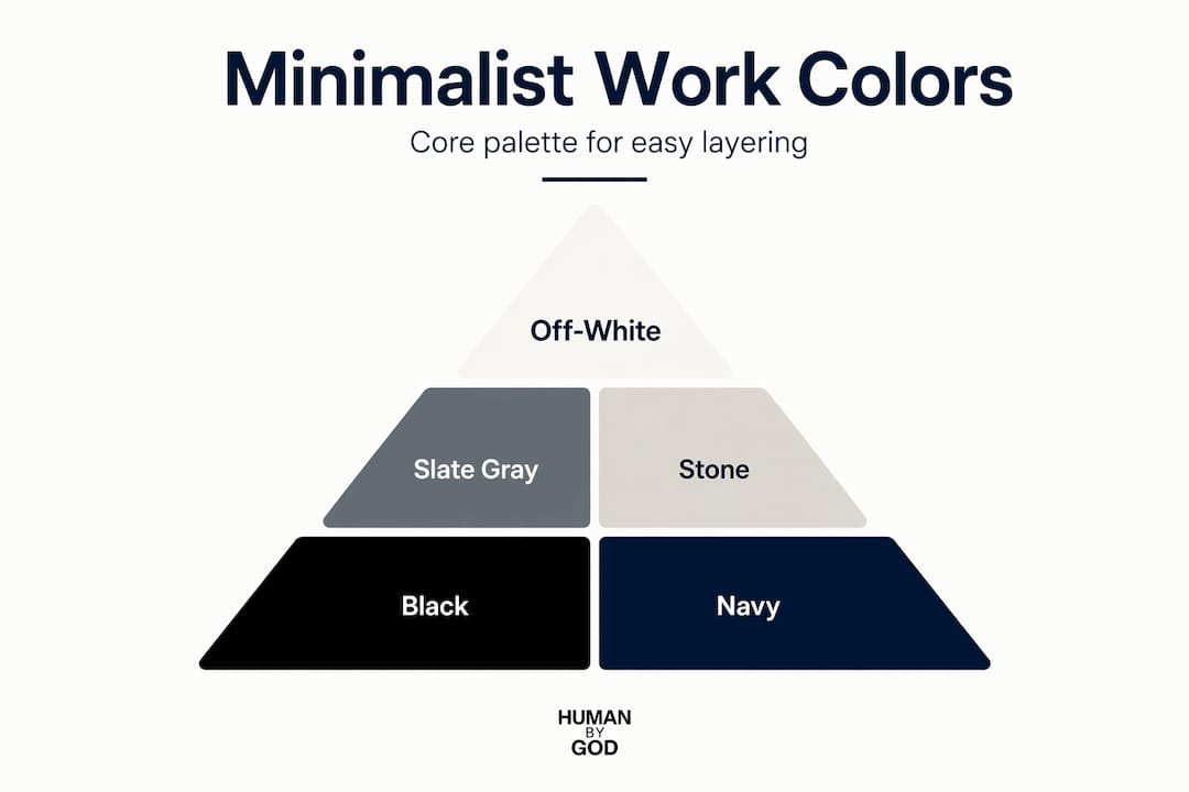 Infographic showing minimalist color palette hierarchy