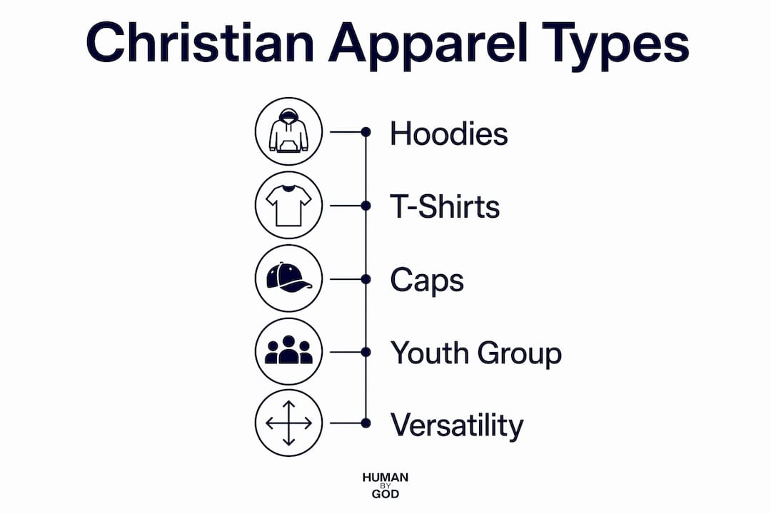 Infographic showing types of Christian apparel teens wear
