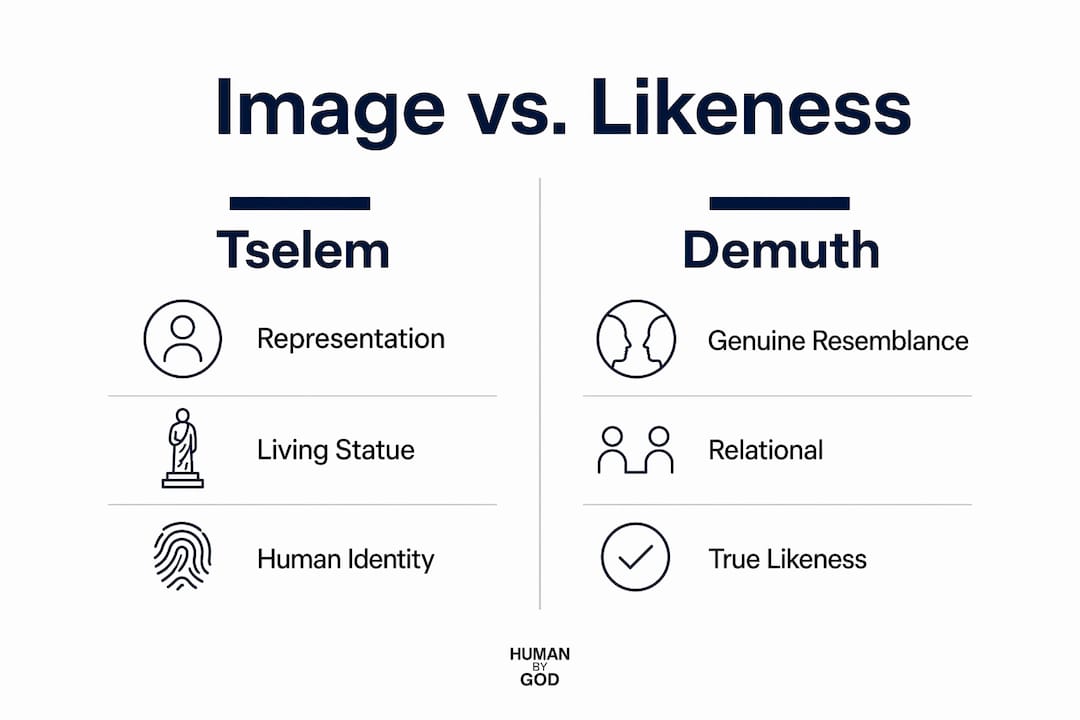 Infographic comparing Image and Likeness concepts in Genesis 1:26