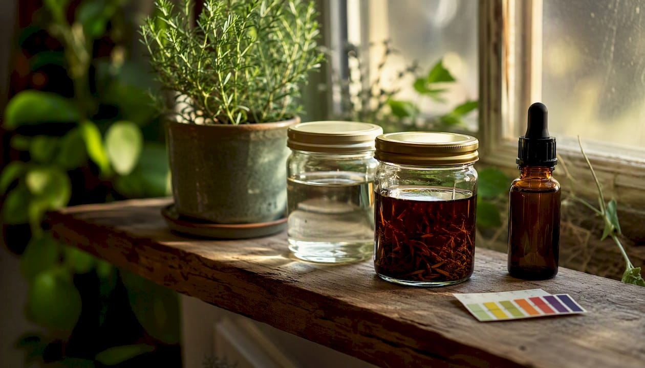 Glass jars for home tincture chemical testing