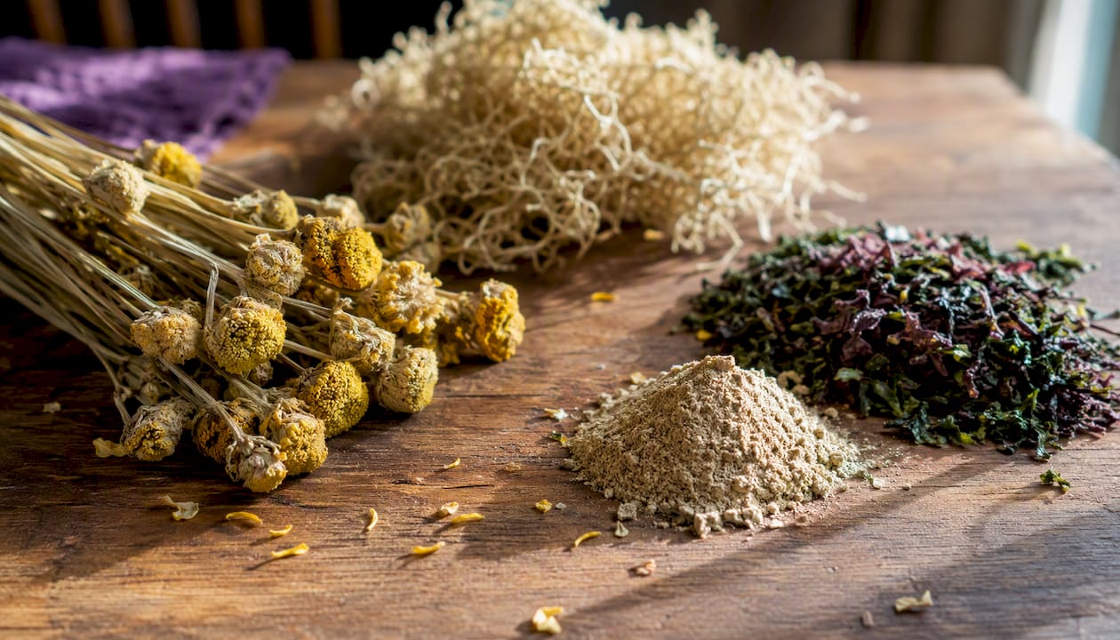 Alkaline herbs dried organic Duck Flower and sea moss