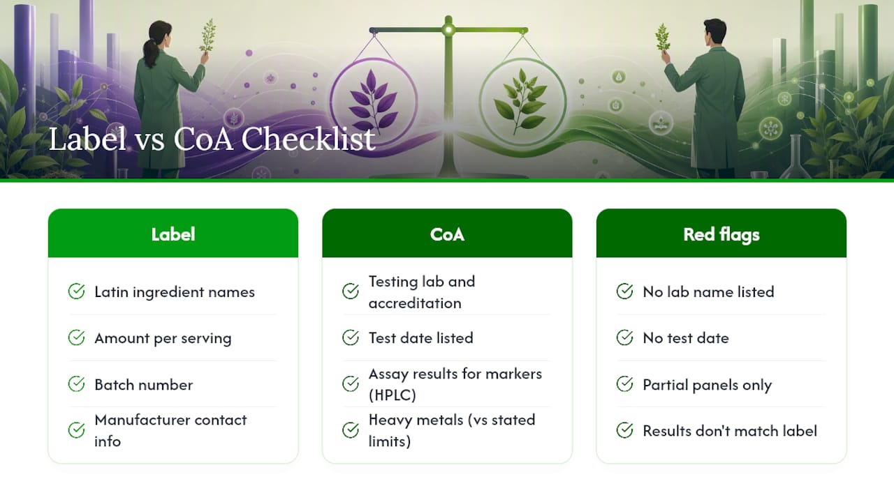 How Do You Read a Herb Label and Certificate of Analysis? — overview diagram