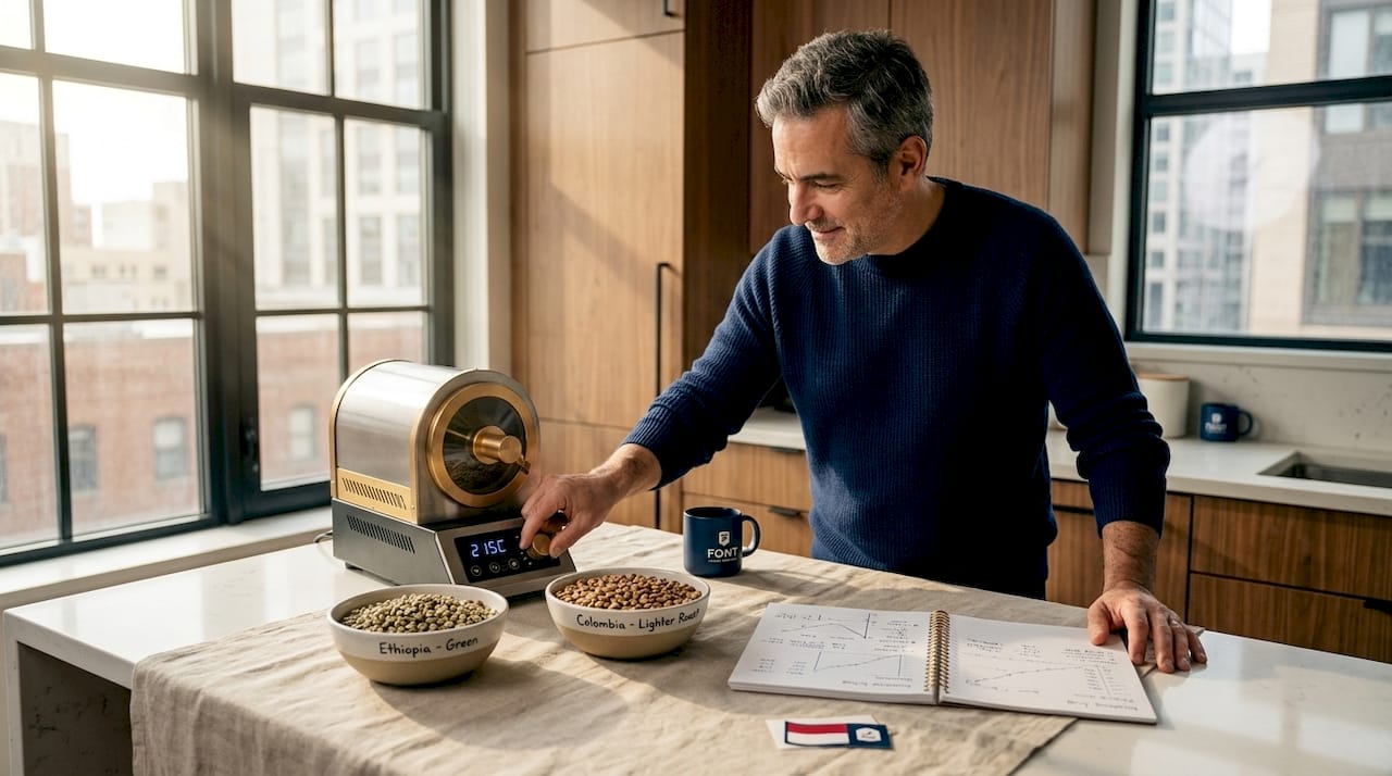 Roaster compares high and low density coffee beans