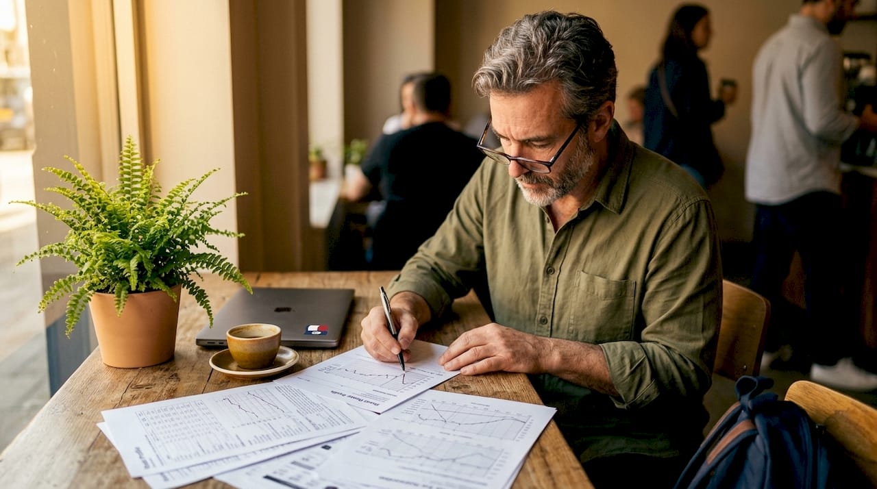 Coffee professional reviewing roast profile charts