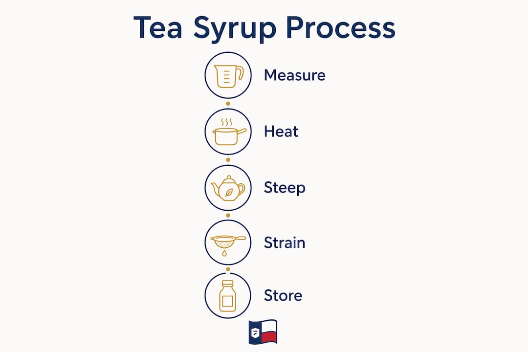 Infographic showing tea syrup making steps