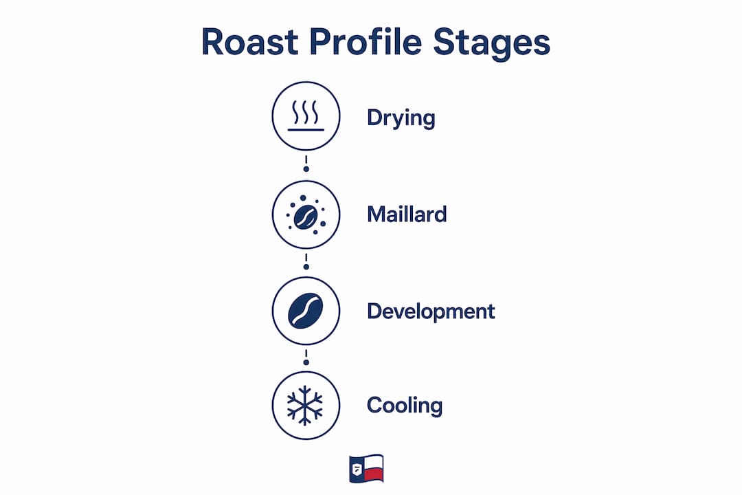 Infographic of coffee roast profile stages
