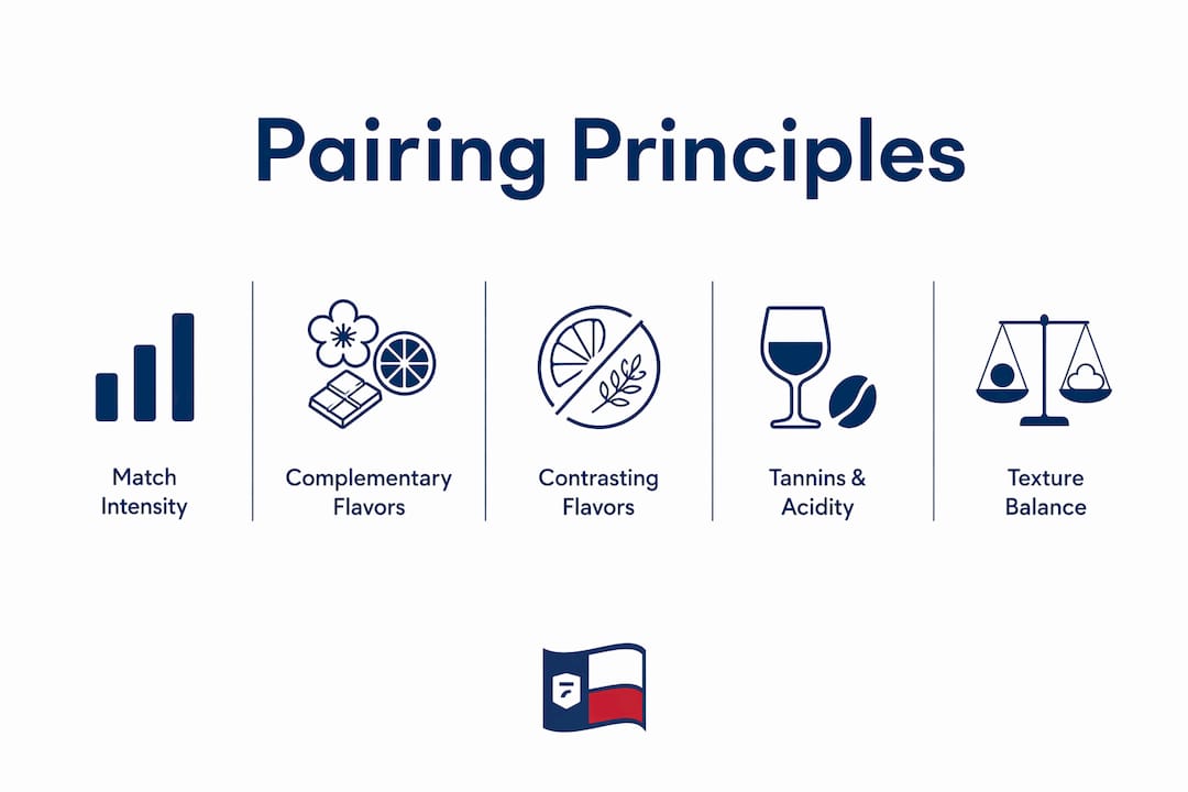 Infographic showing coffee and tea pairing principles