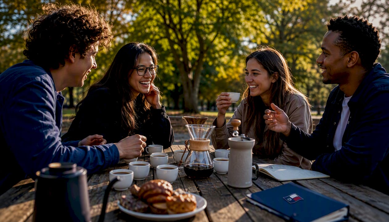 Group tasting different coffee roast levels