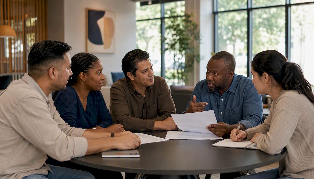 Coffee cooperative negotiating contracts inside center
