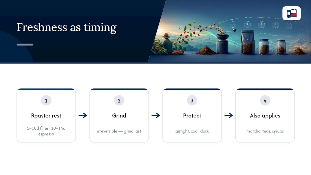 The freshness question is really a timing question — overview diagram