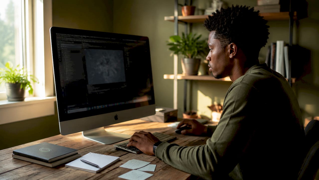 Cybersecurity analyst using forensic tools on computer