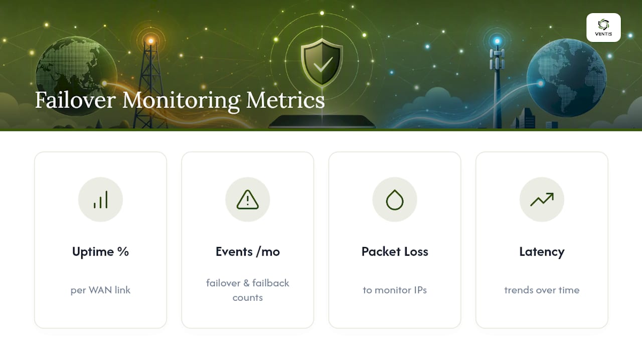 Diagram of key failover monitoring metrics