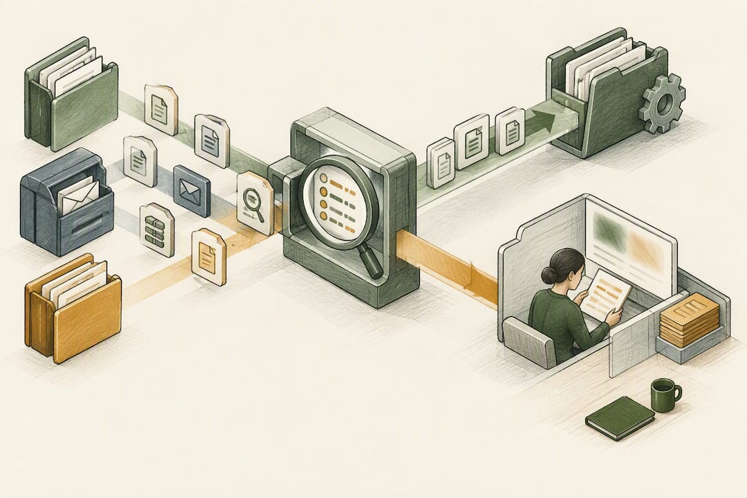 Automated discovery branching to human review