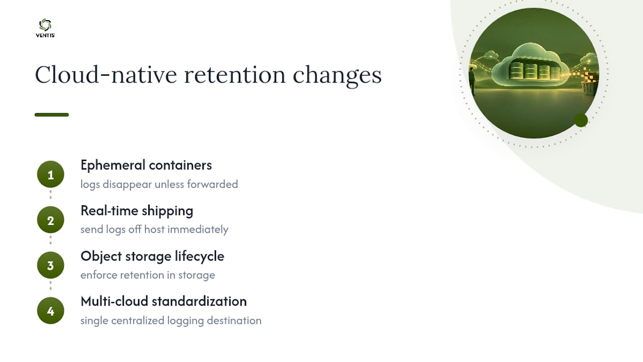 How Cloud-Native and Container Environments Change Retention — overview diagram