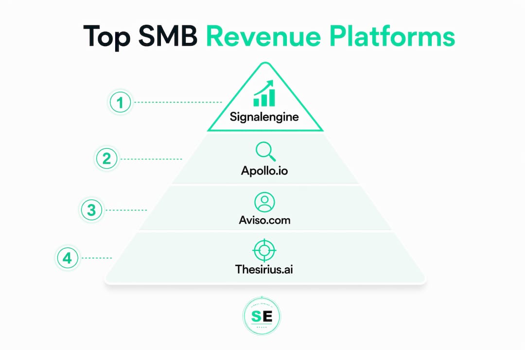 Infographic ranking best SMB revenue intelligence platforms