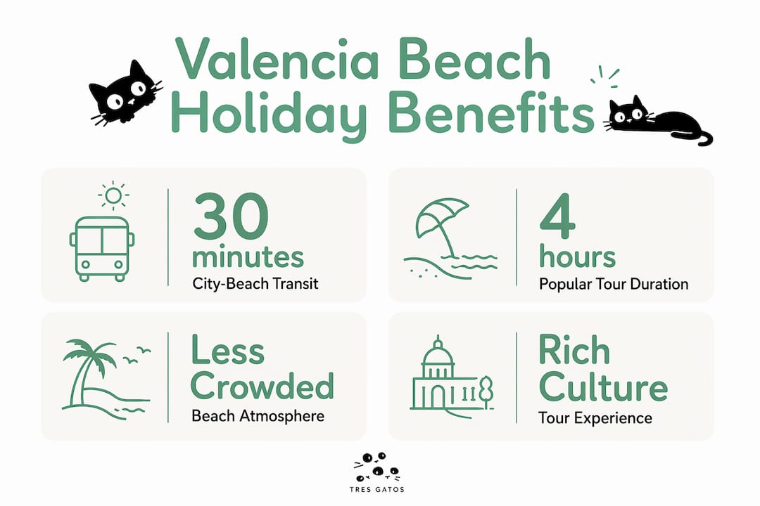 Infographic summarizing Valencia beach holiday benefits