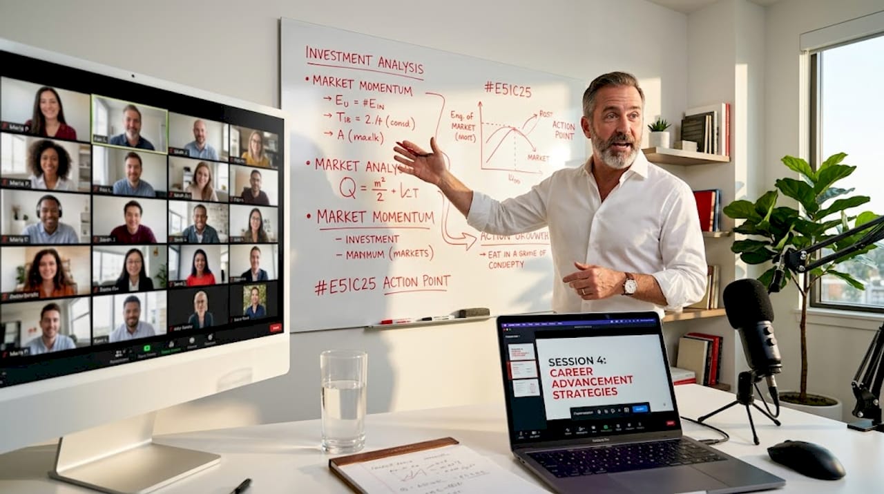 Instructor leading real estate Zoom class