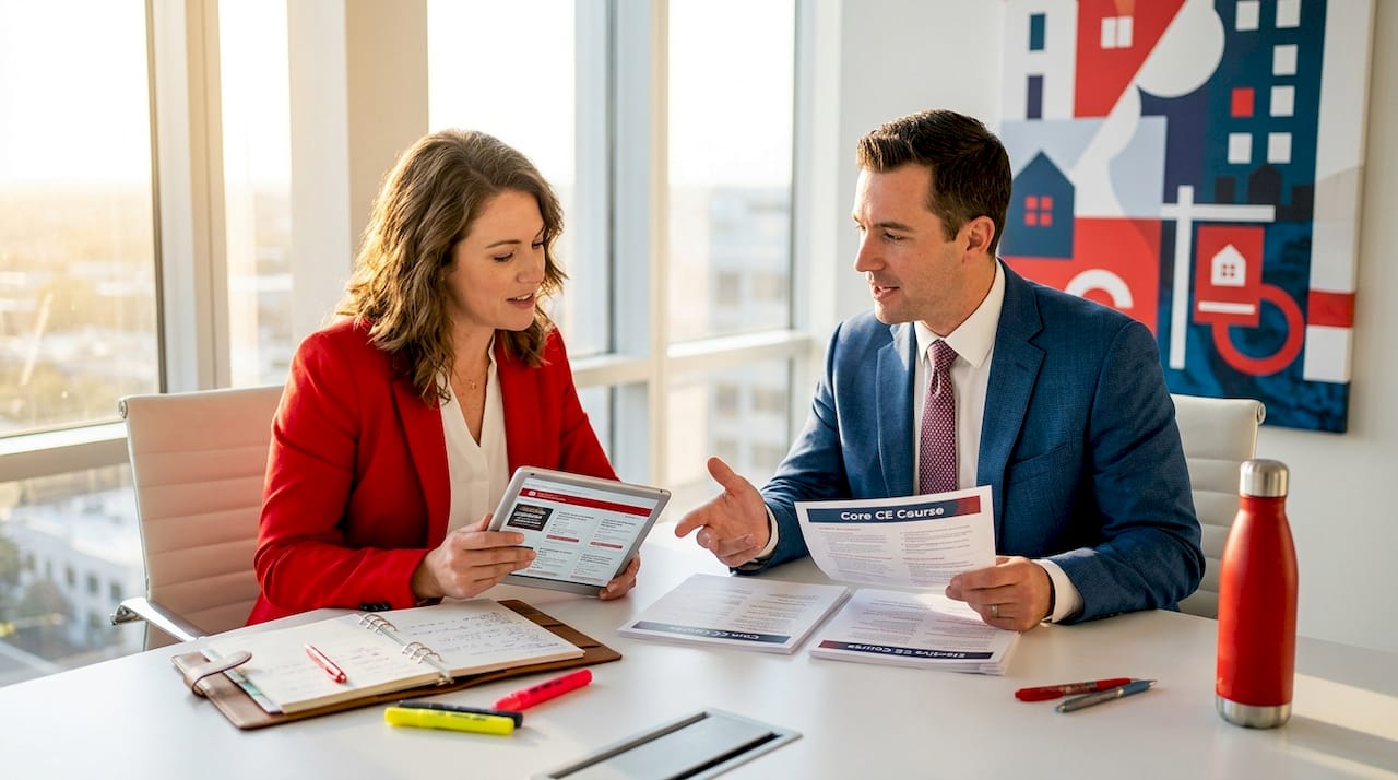 Professionals comparing core and elective real estate courses