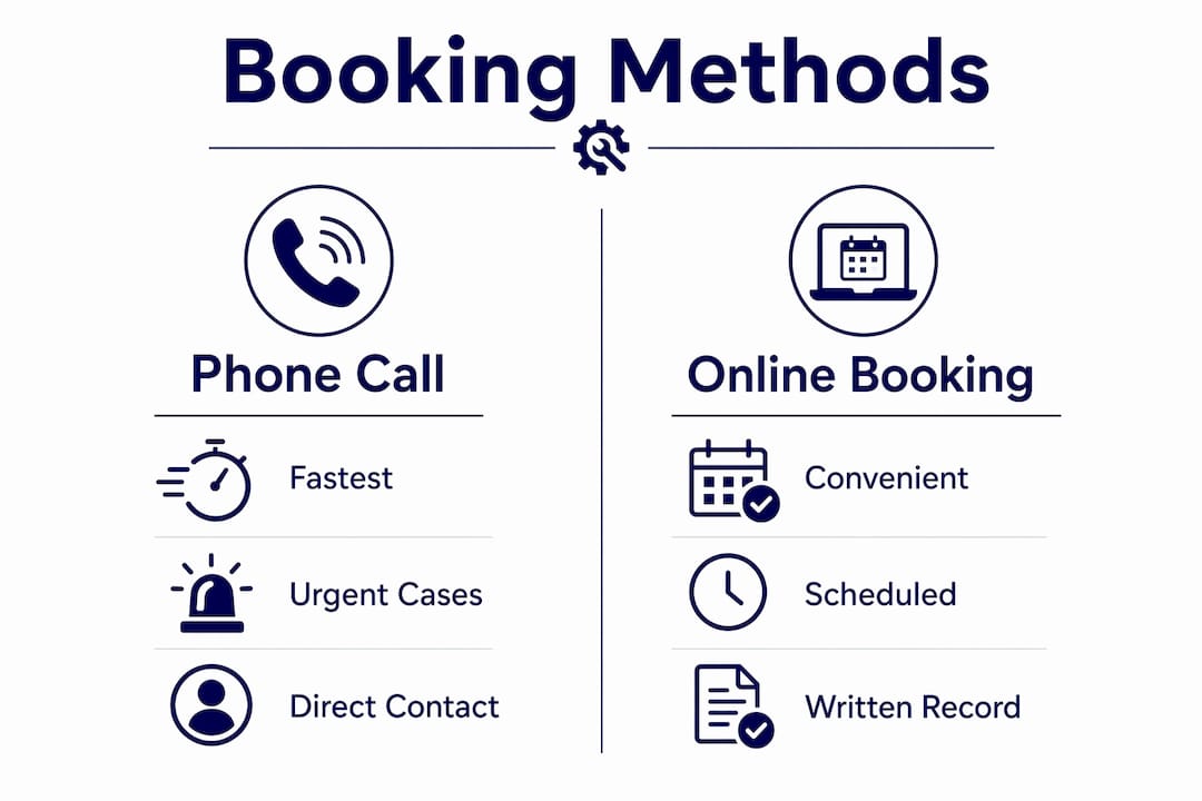 Infographic comparing mobile mechanic booking methods