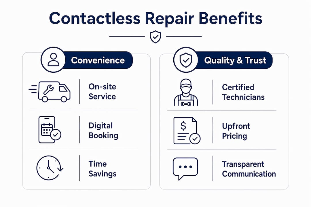 Infographic comparing contactless repair benefits