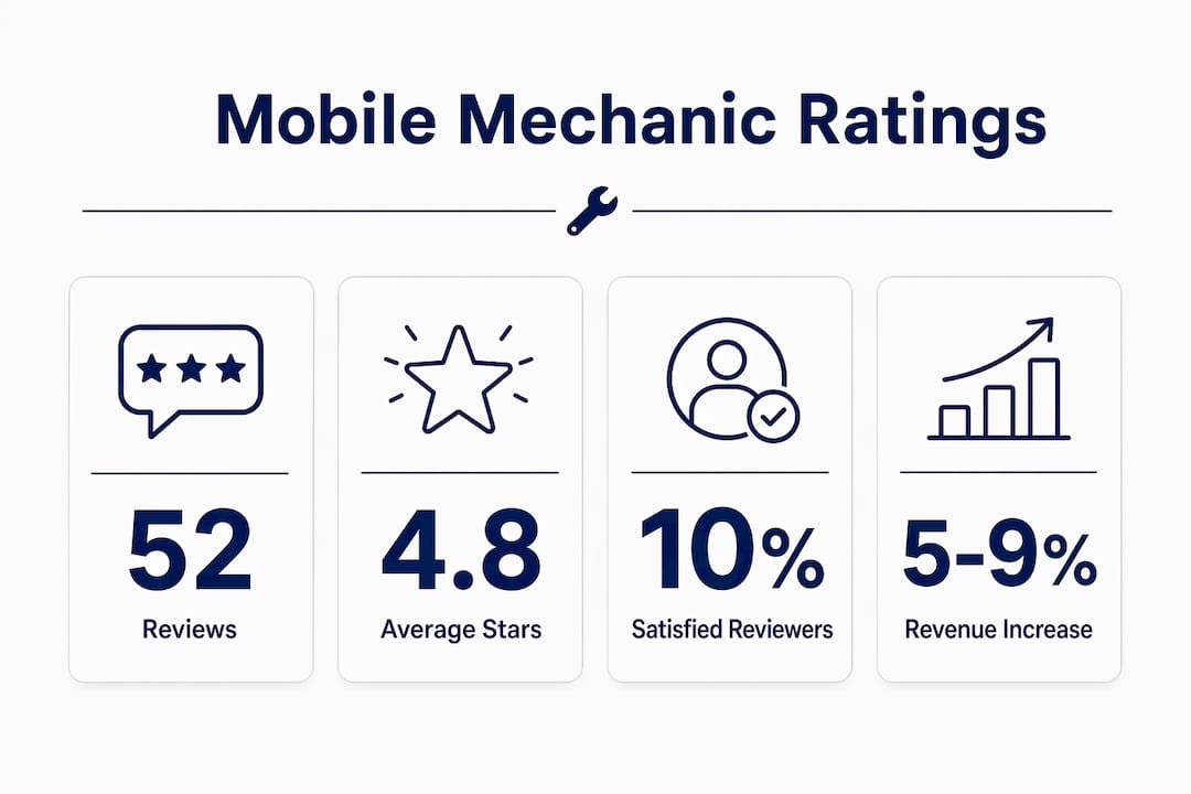 Infographic highlighting key mobile mechanic rating statistics