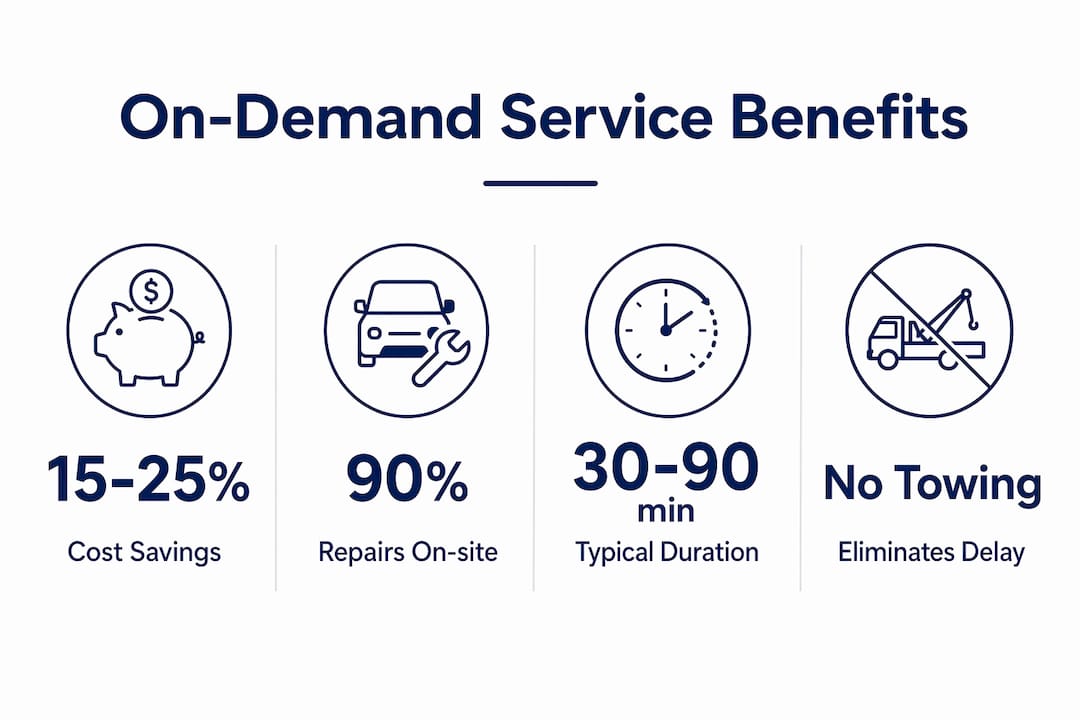 Infographic showing key benefits of on-demand auto service
