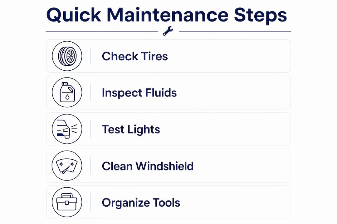 Infographic showing quick car maintenance step-by-step