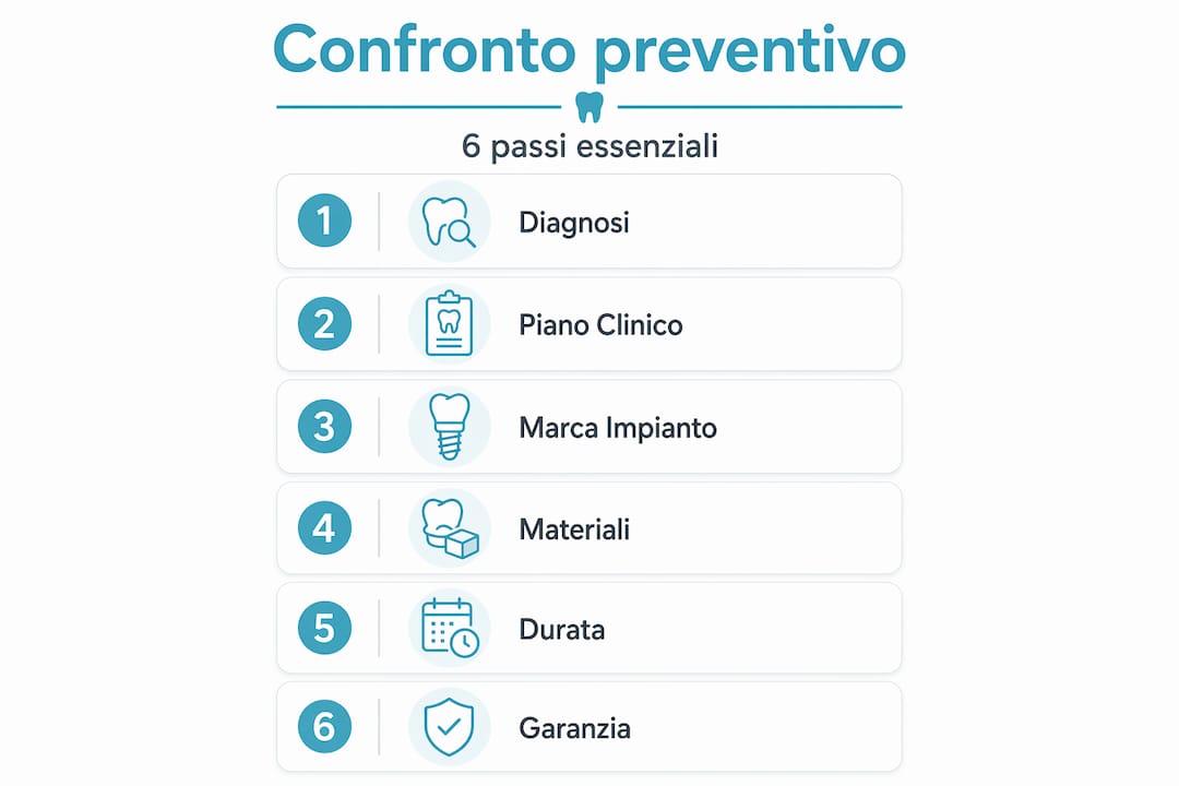 Guida visiva ai 6 step fondamentali per confrontare i preventivi