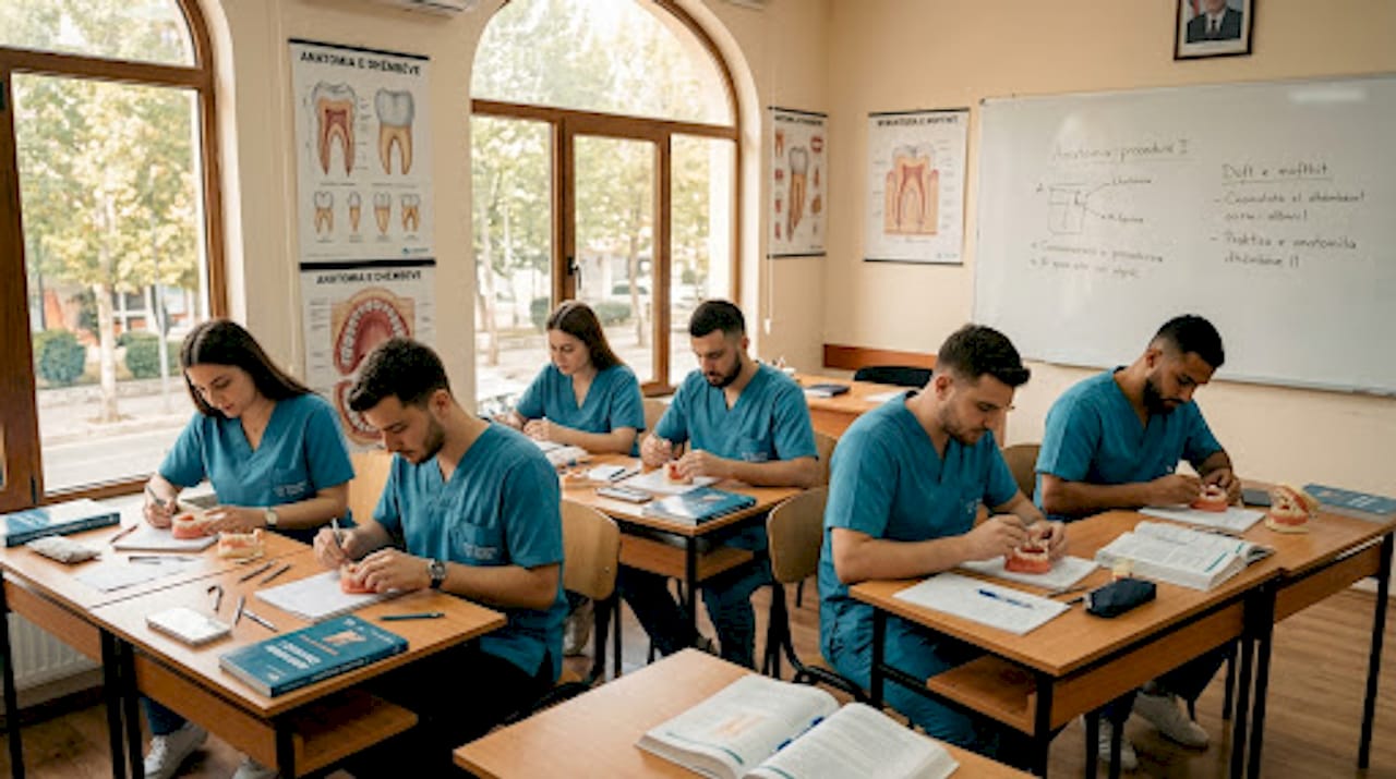 Gli studenti di odontoiatria approfondiscono lo studio dell’anatomia durante le lezioni in aula, mettendo in pratica le proprie conoscenze sotto la guida dei docenti.