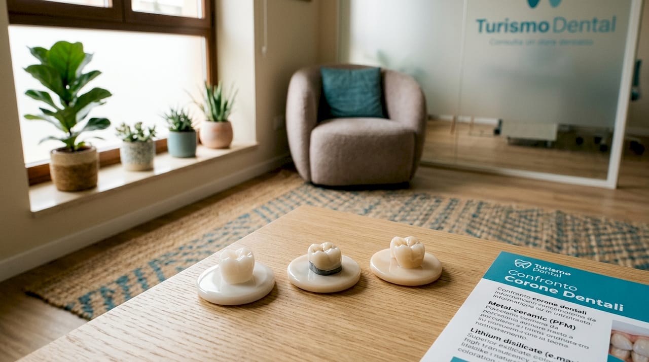 Confronto tra corone dentali realizzate con materiali diversi