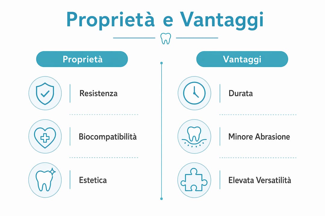 Infografica: caratteristiche e benefici della zirconia