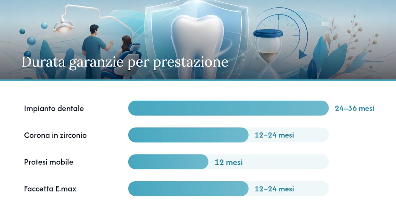 Tabella comparativa delle garanzie offerte sui trattamenti odontoiatrici