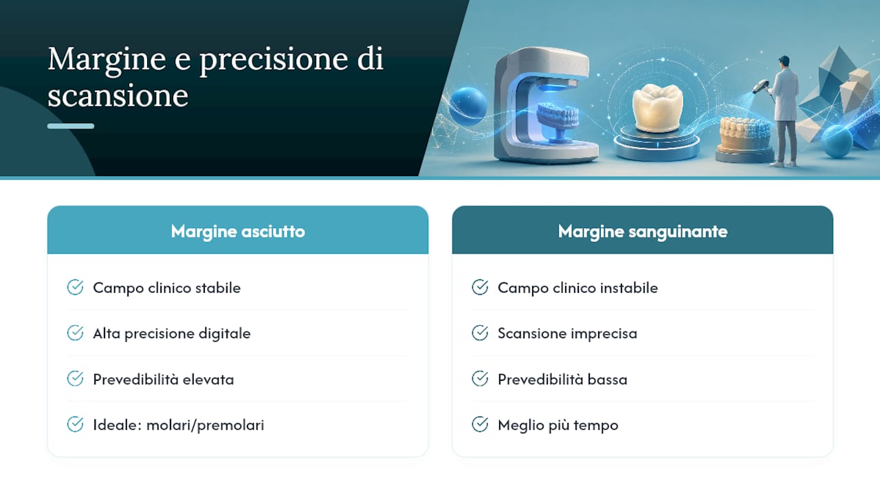 Confronto tra margine gengivale sano e infiammato