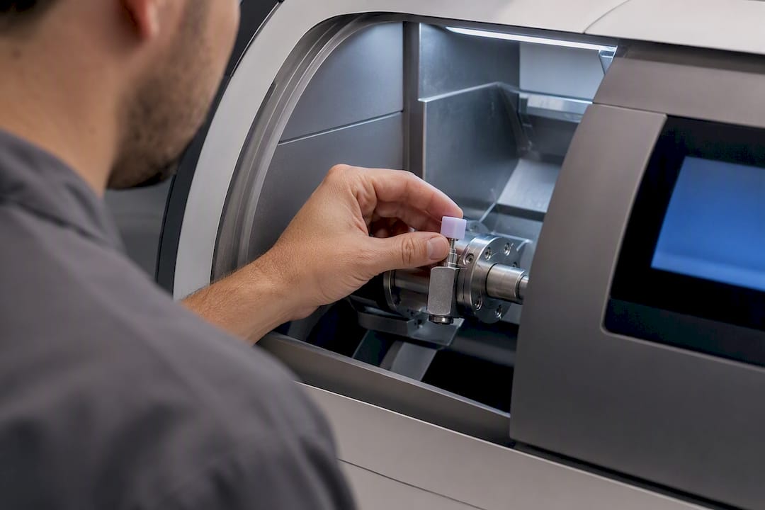 Blocco di ceramica nella fresatrice CAD/CAM