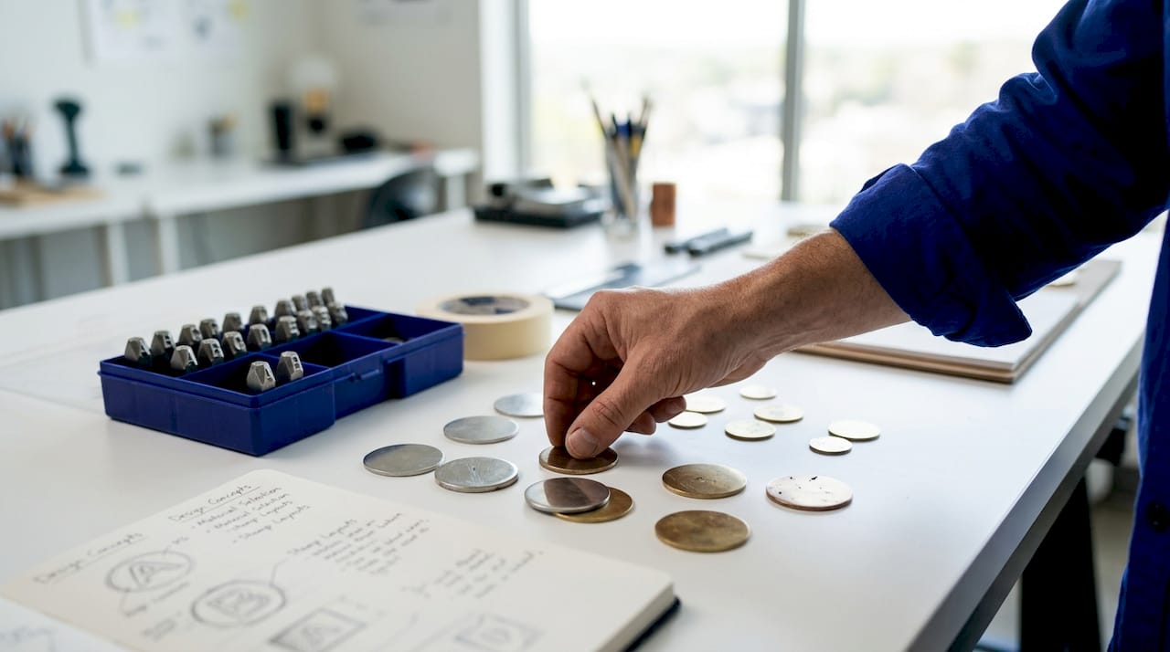 What Is Hand Stamped Jewelry: A Beginner's Guide Sorting jewelry metal blanks for hand stamping