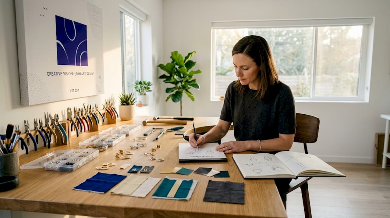 What Is Avant Garde Jewelry? A Collector's Guide Jewelry designer sketching at studio workbench