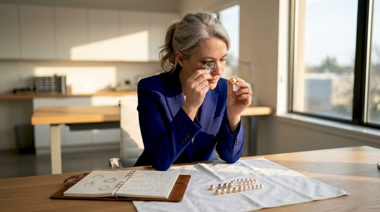 South Sea Pearls: What Collectors Need to Know Jewelry expert examining South Sea pearl