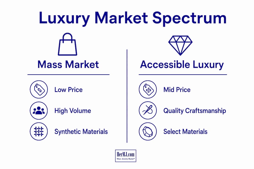 What Is Accessible Luxury? Your Annual Guide Infographic comparing mass market and accessible luxury traits