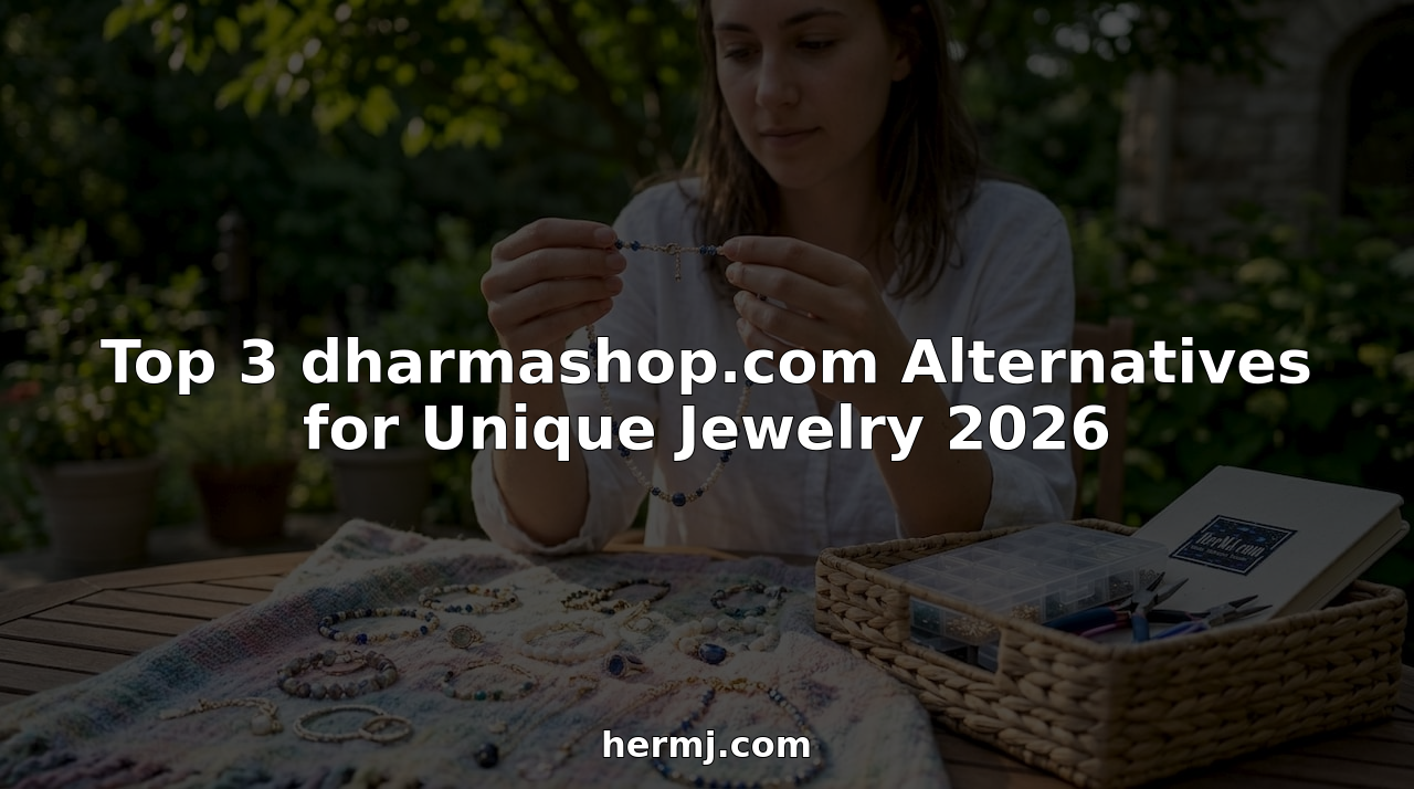 Top 3 dharmashop.com Alternatives for Unique Jewelry 2026 Woman examining unique handmade gemstone jewelry at wooden table