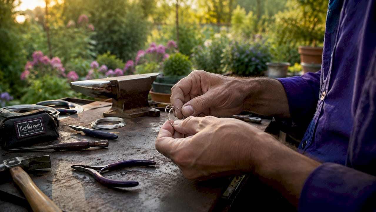 Real Benefits of Handmade Jewelry Craftsmanship Explained Hands shaping silver wire for jewelry