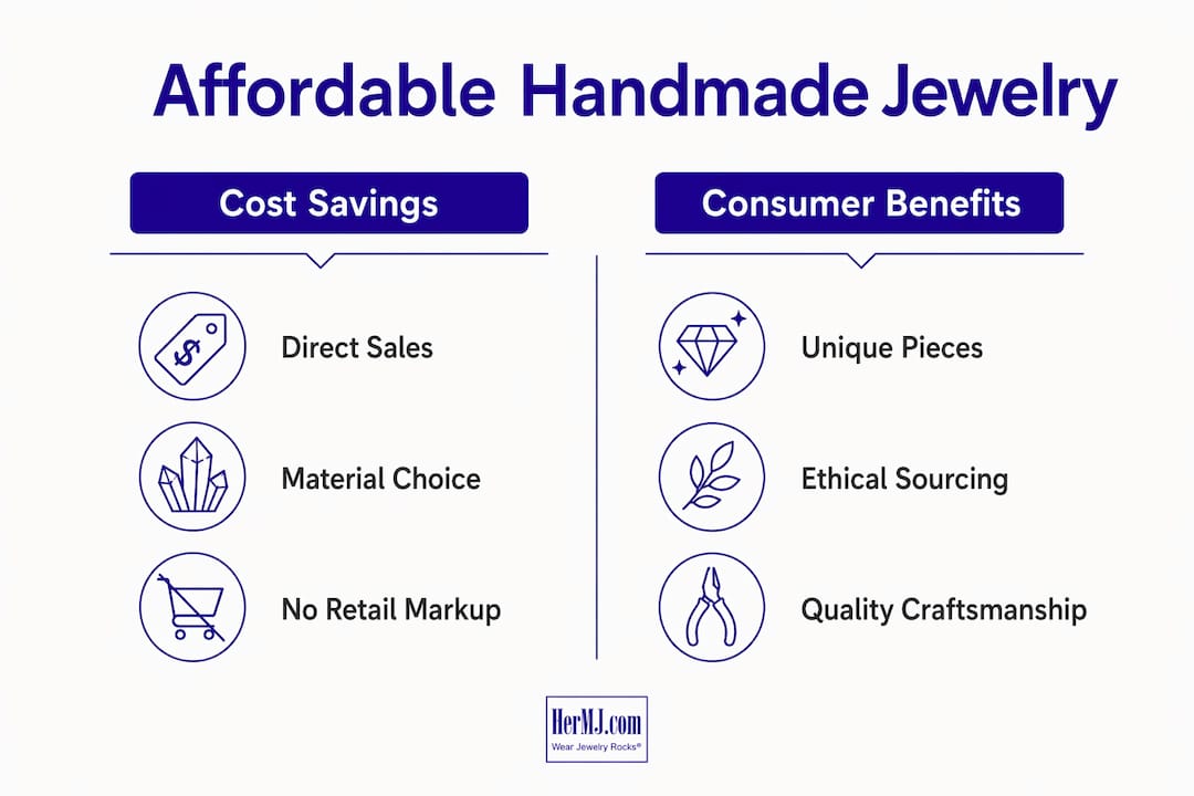 Why Handmade Jewelry Can Be Affordable for Every Budget Infographic comparing cost savings and consumer benefits