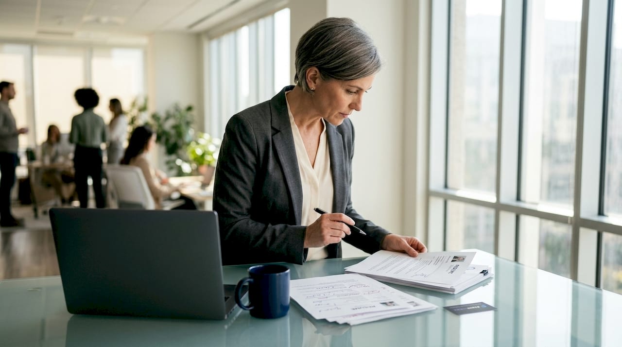 Recruiter sorting resumes for ATS screening