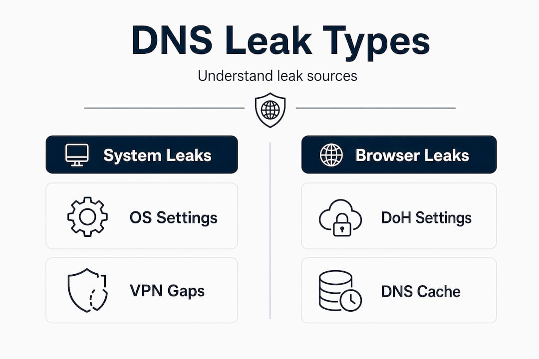 Infographic comparing system and browser DNS leaks