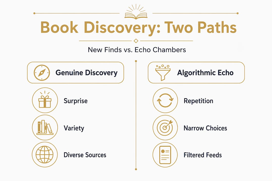 Infographic comparing discovery and algorithmic echo chambers