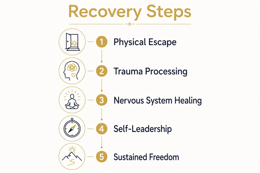 Infographic outlining recovery process steps