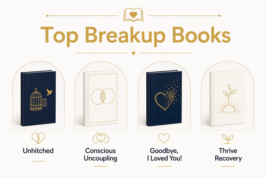 Infographic ranking top breakup self-help books
