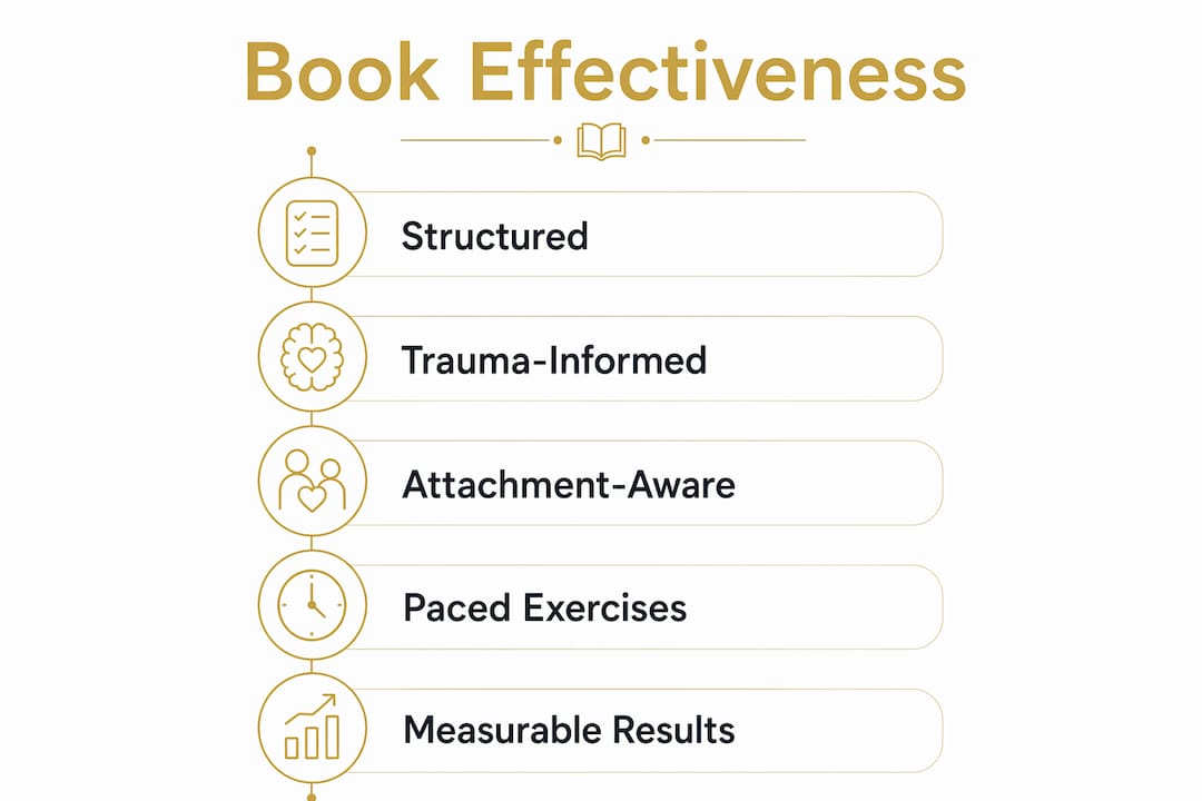 Infographic showing key traits of effective confidence rebuilding books