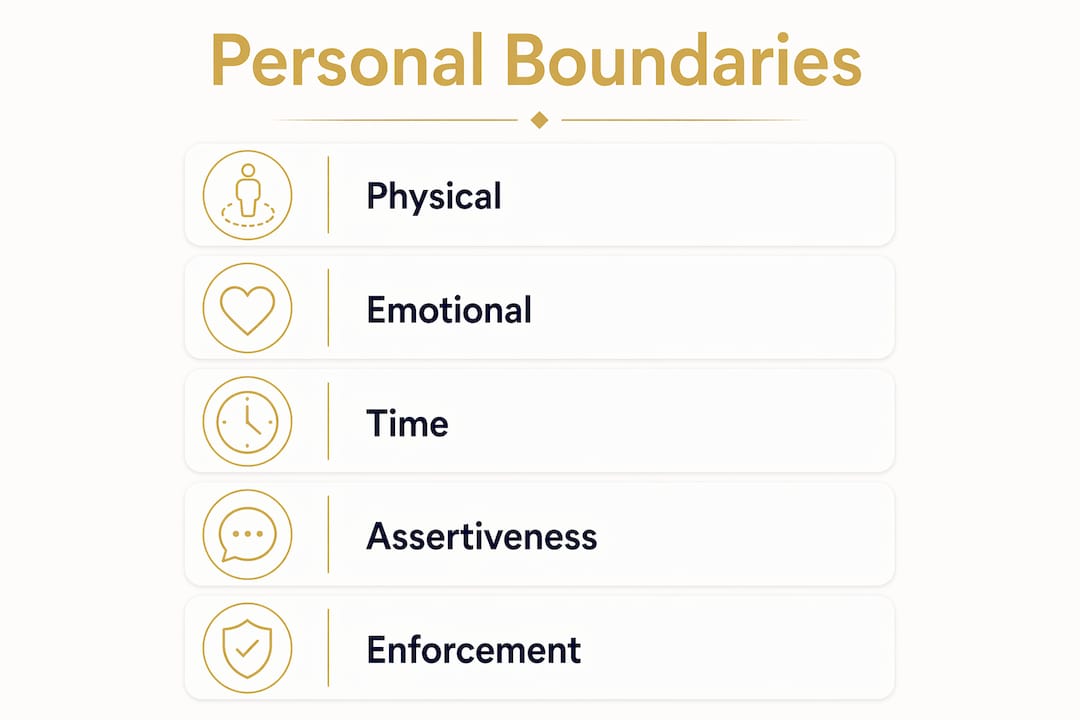 Infographic illustrating types of personal boundaries